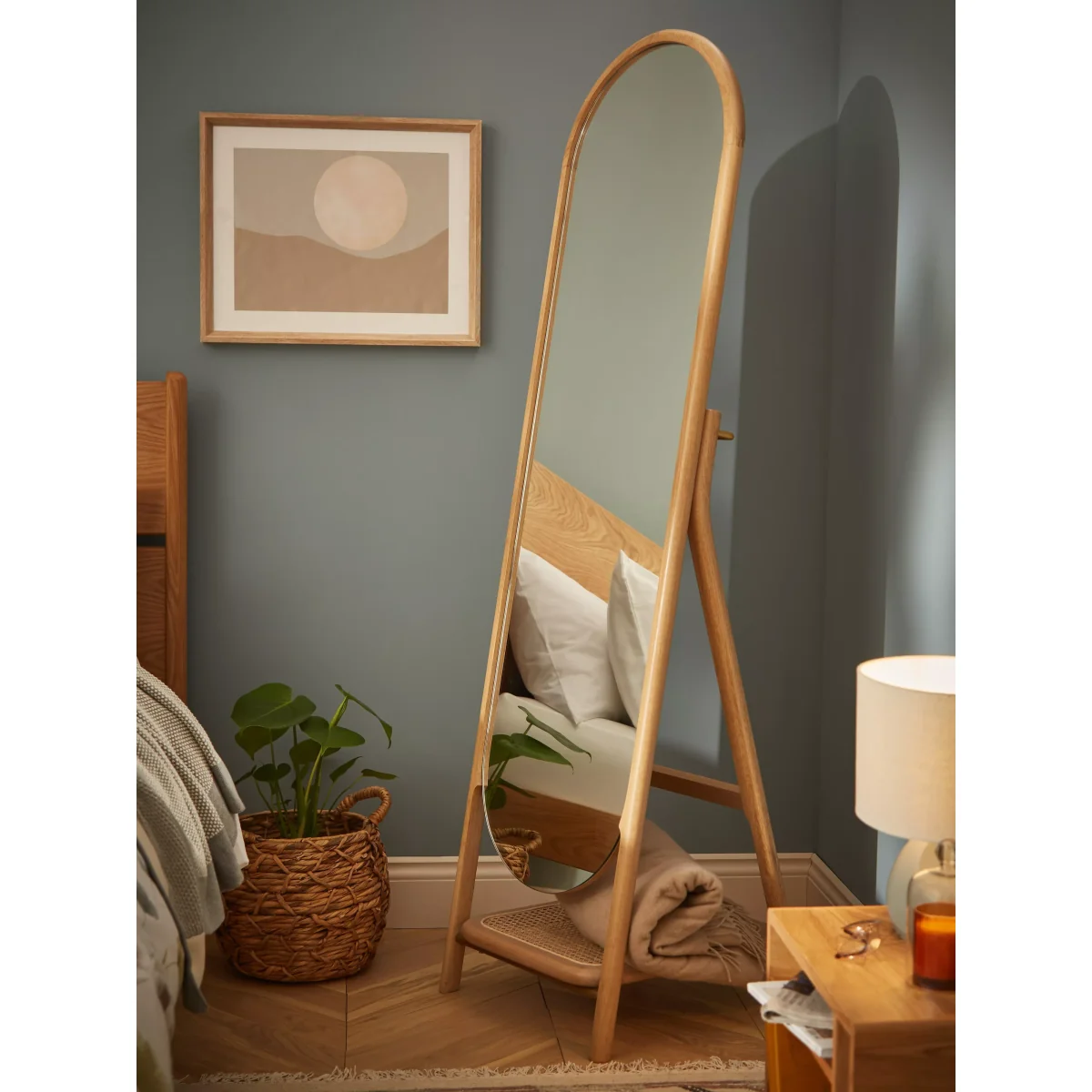 John Lewis Rattan Cherry Floor Mirror, 175 x 48cm, Brown – image 2