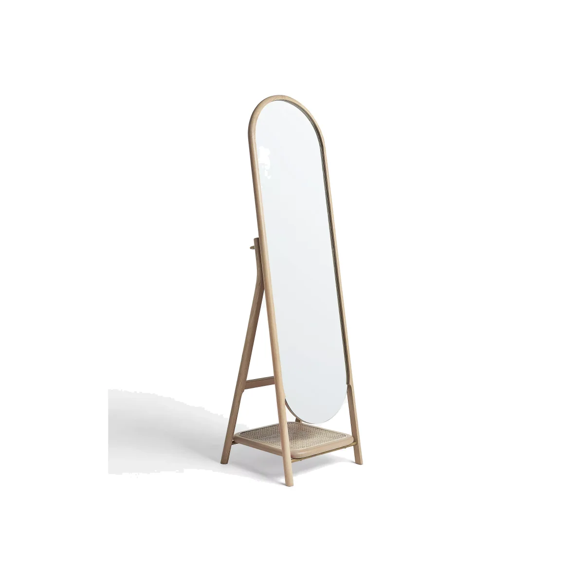 John Lewis Rattan Cherry Floor Mirror, 175 x 48cm, Brown – image 1
