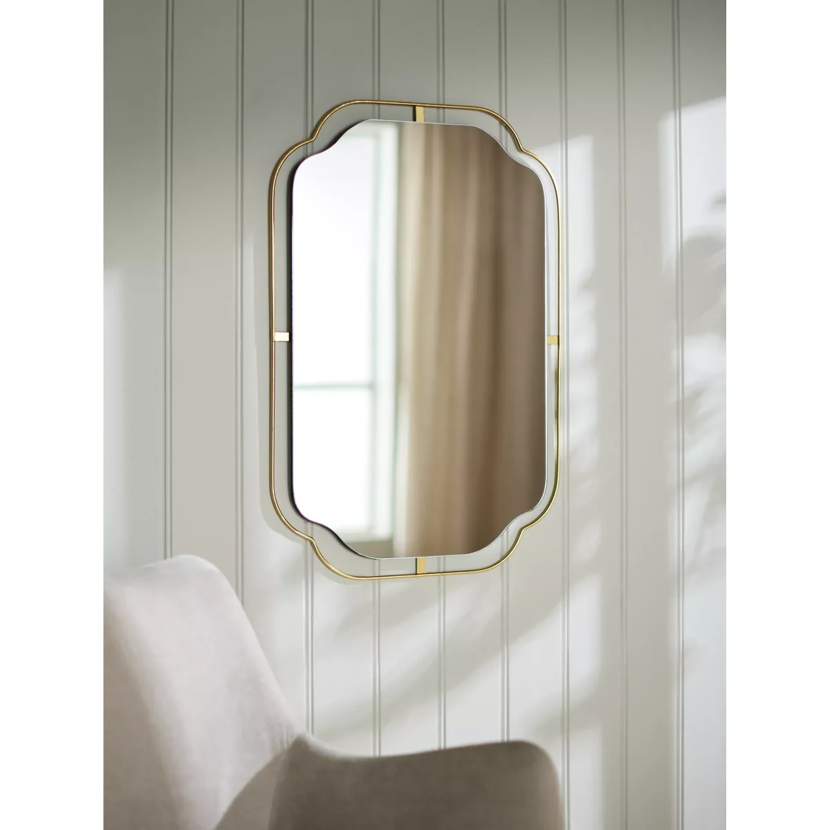 John Lewis Floating Metal Wall Mirror, 76 x 51cm, Gold – image 2