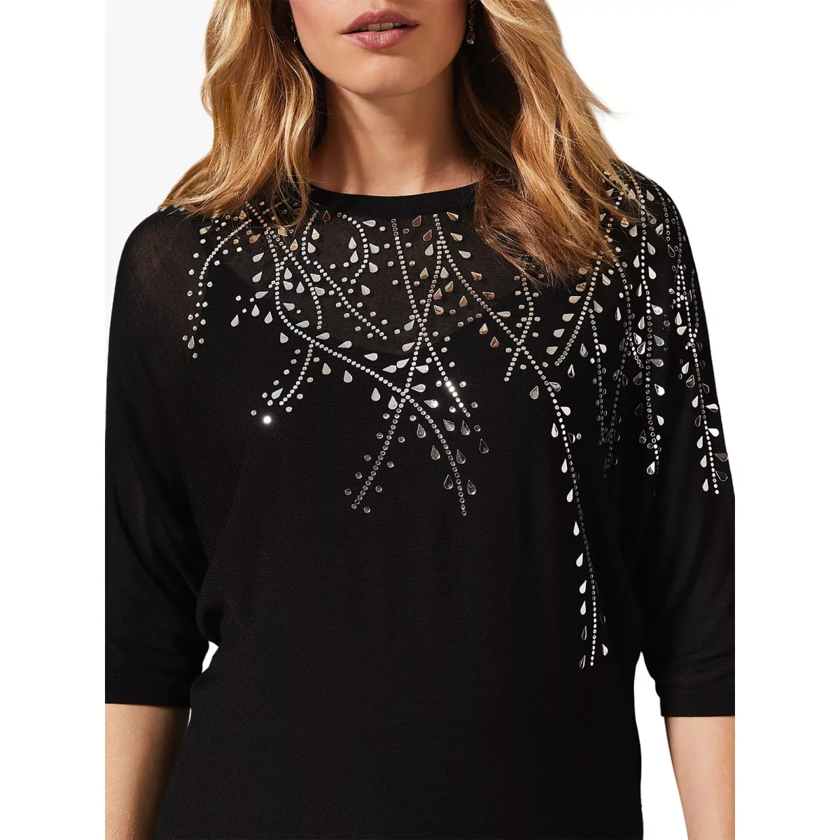 Phase Eight Mazy Mirror Knit, Black – image 5