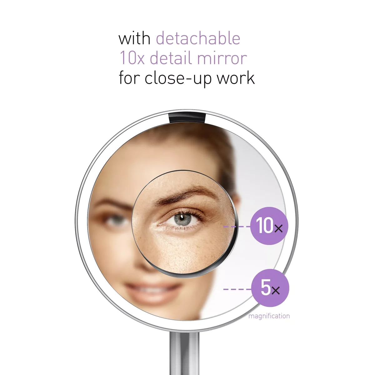 simplehuman 5x and 10x Magnification Sensor Beauty Mirror – image 4