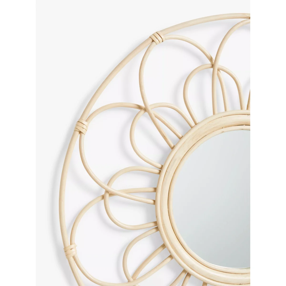 John Lewis Rattan Swirl Round Wall Mirror, 60cm, Natural – image 2