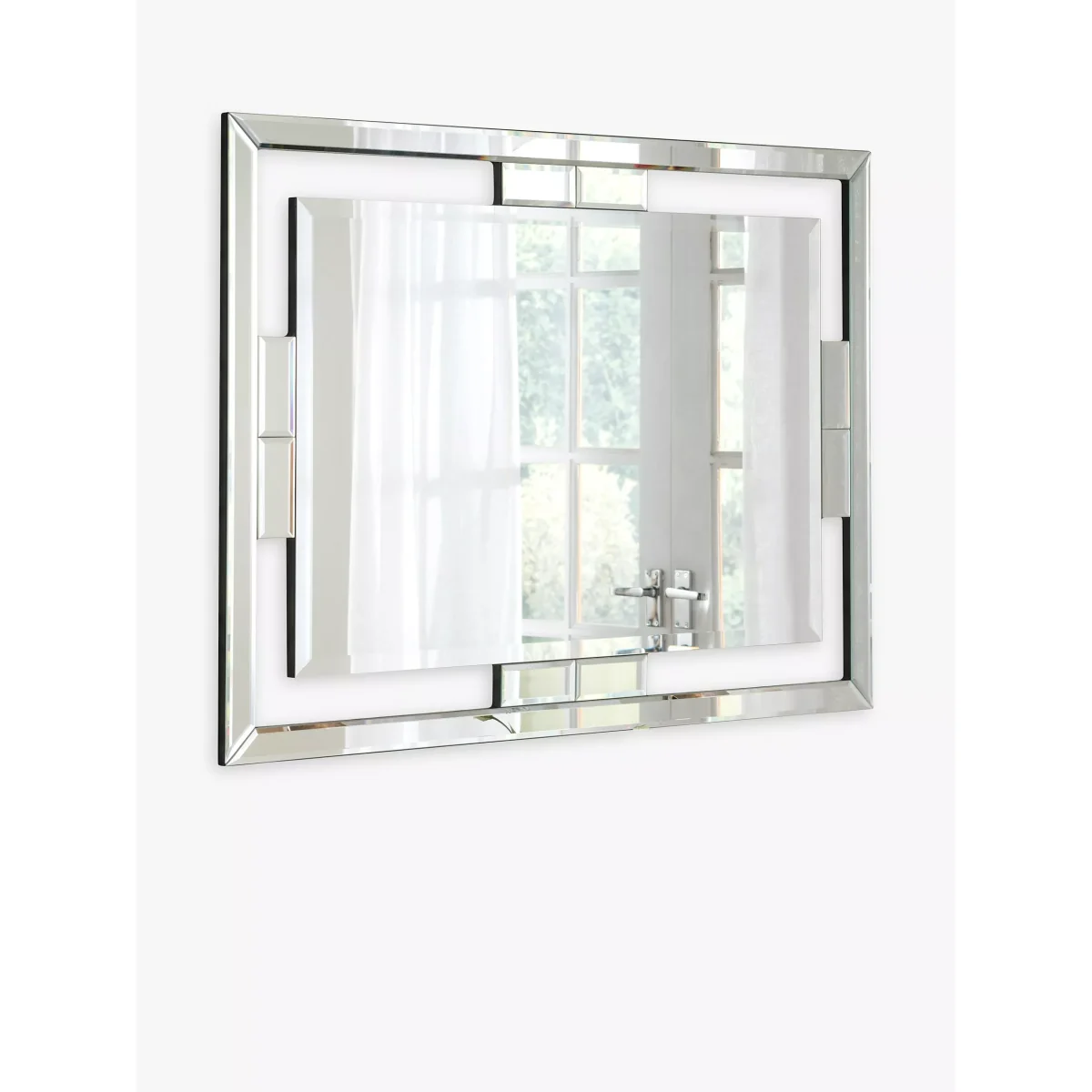 Rio Bevelled Glass Rectangular Wall Mirror, 82 x 112cm, Black – image 3