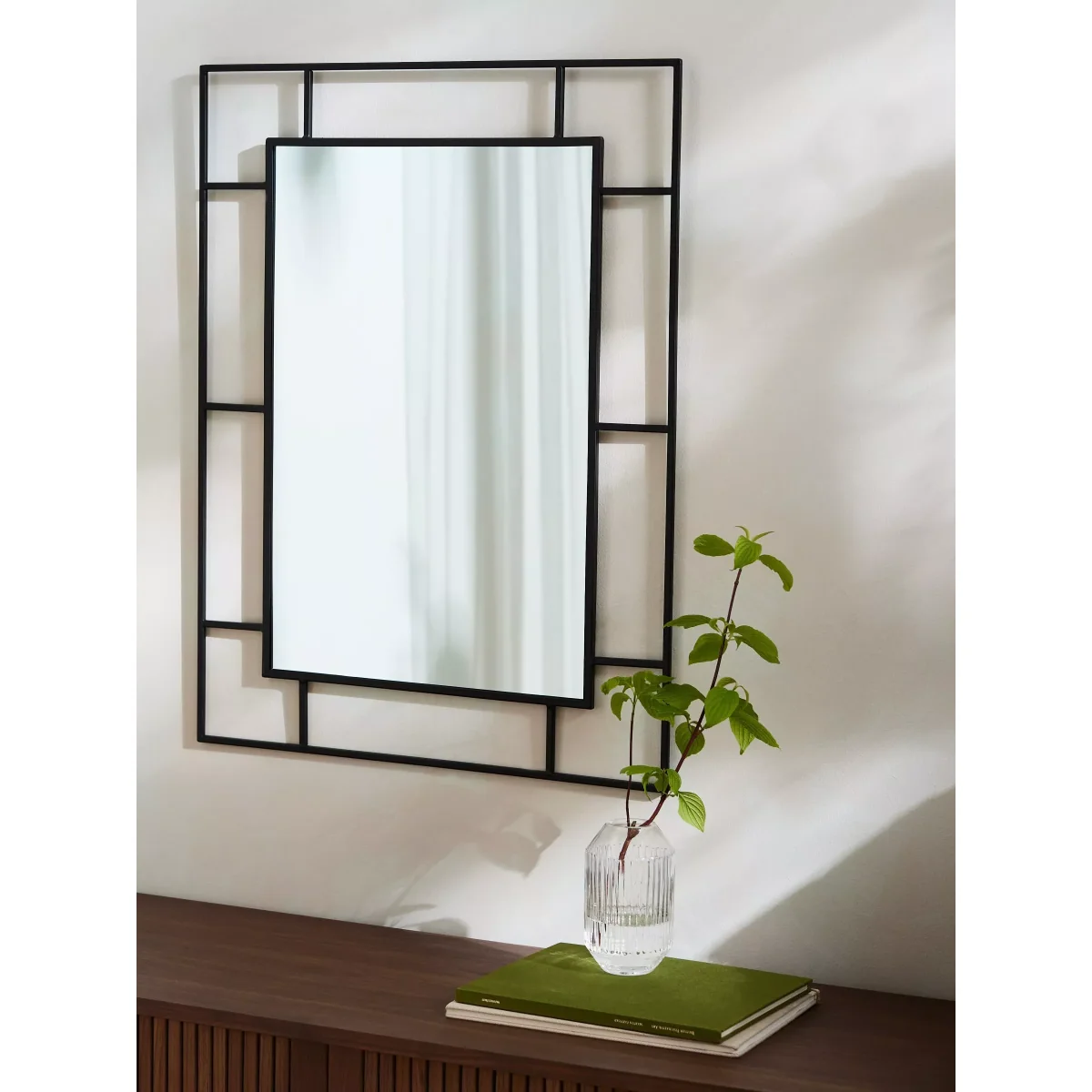 John Lewis Restoration Rectangular Metal Wall Mirror, 75cm, Black – image 2