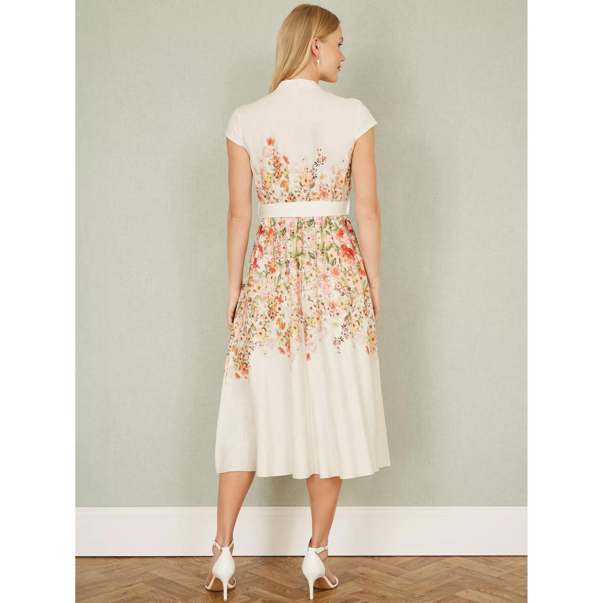 Yumi Floral Mirror Skater Dress, White – image 4