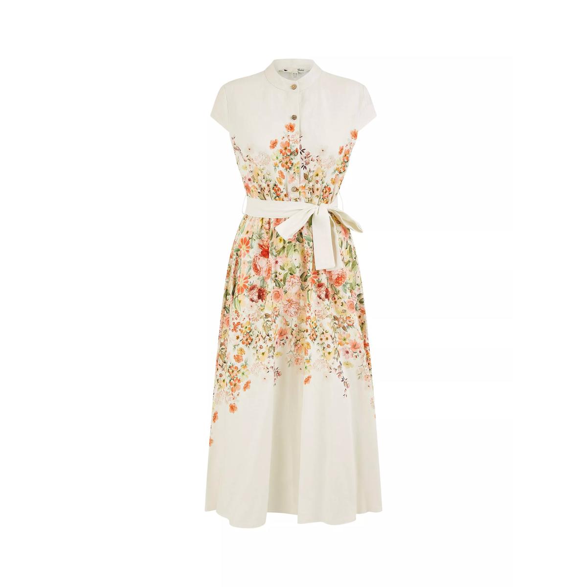 Yumi Floral Mirror Skater Dress, White – image 5