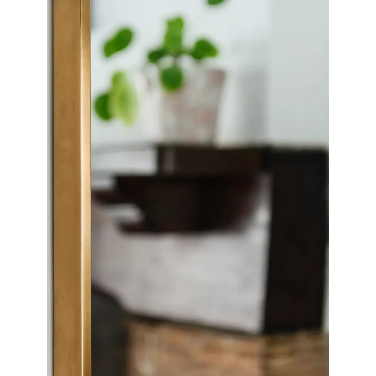 One.World Wilton Rectangular Stainless Steel Wall Mirror, 80 x 60cm, Brass – image 3