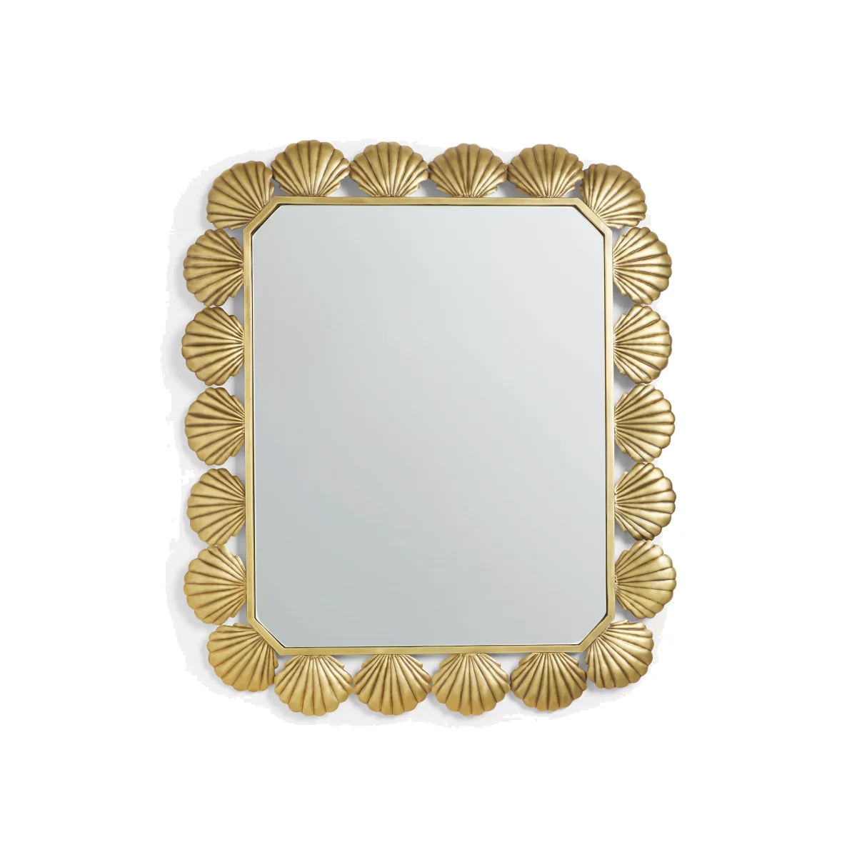 John Lewis + Matthew Williamson Scallop Shell Rectangular Metal Wall Mirror, 72 x 58cm, Gold – image 1