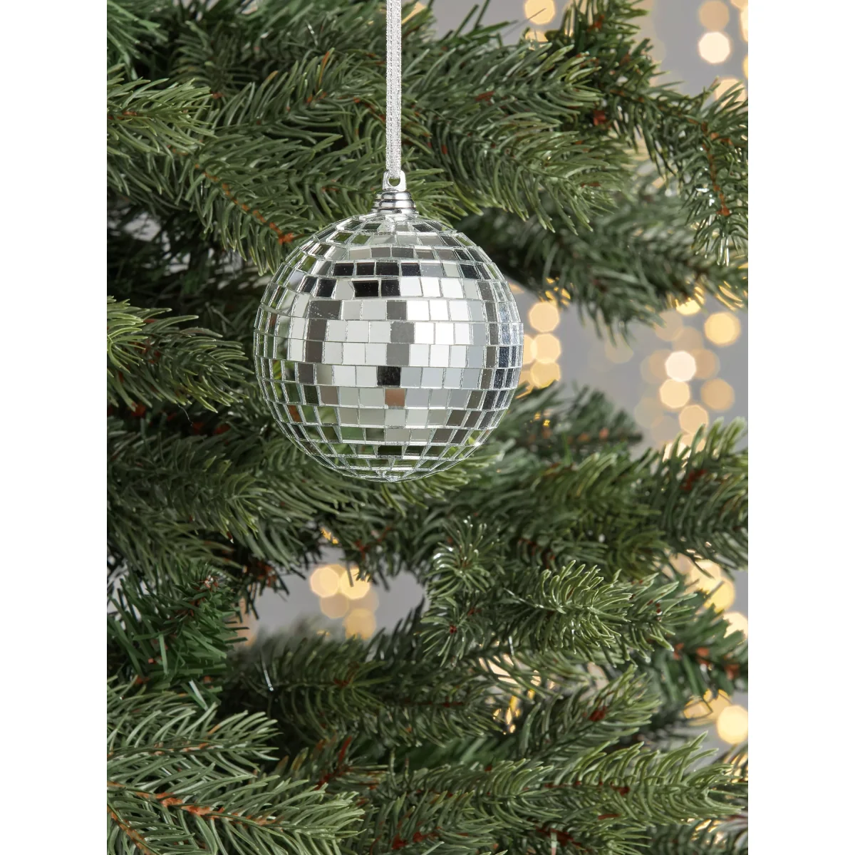 John Lewis Beyond Christmas Mirror Ball Bauble, Silver – image 2