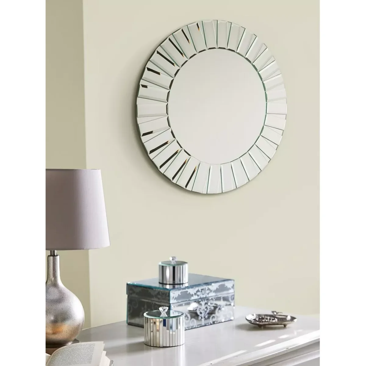 Laura Ashley Capri Bevelled Glass Round Wall Mirror, 60cm, Clear – image 3