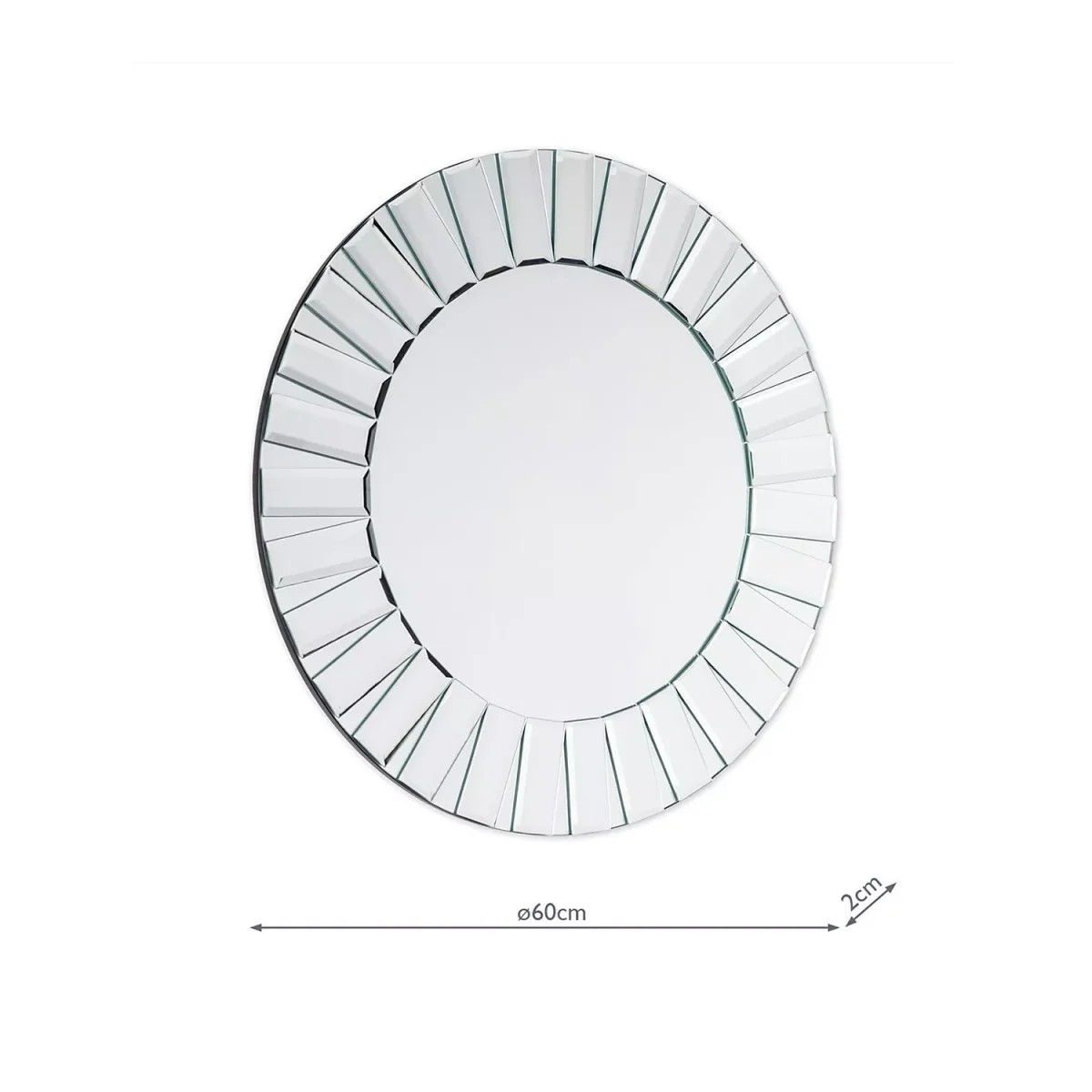 Laura Ashley Capri Bevelled Glass Round Wall Mirror, 60cm, Clear – image 5
