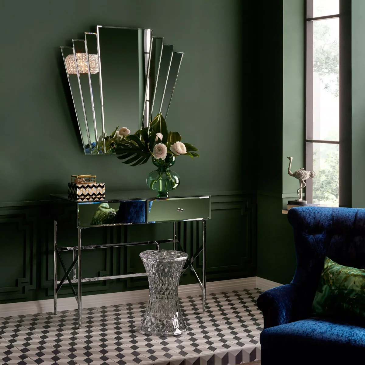 John Lewis & Partners Deco Overmantle Wall Mirror, 86.3 x 101cm, Clear – image 4