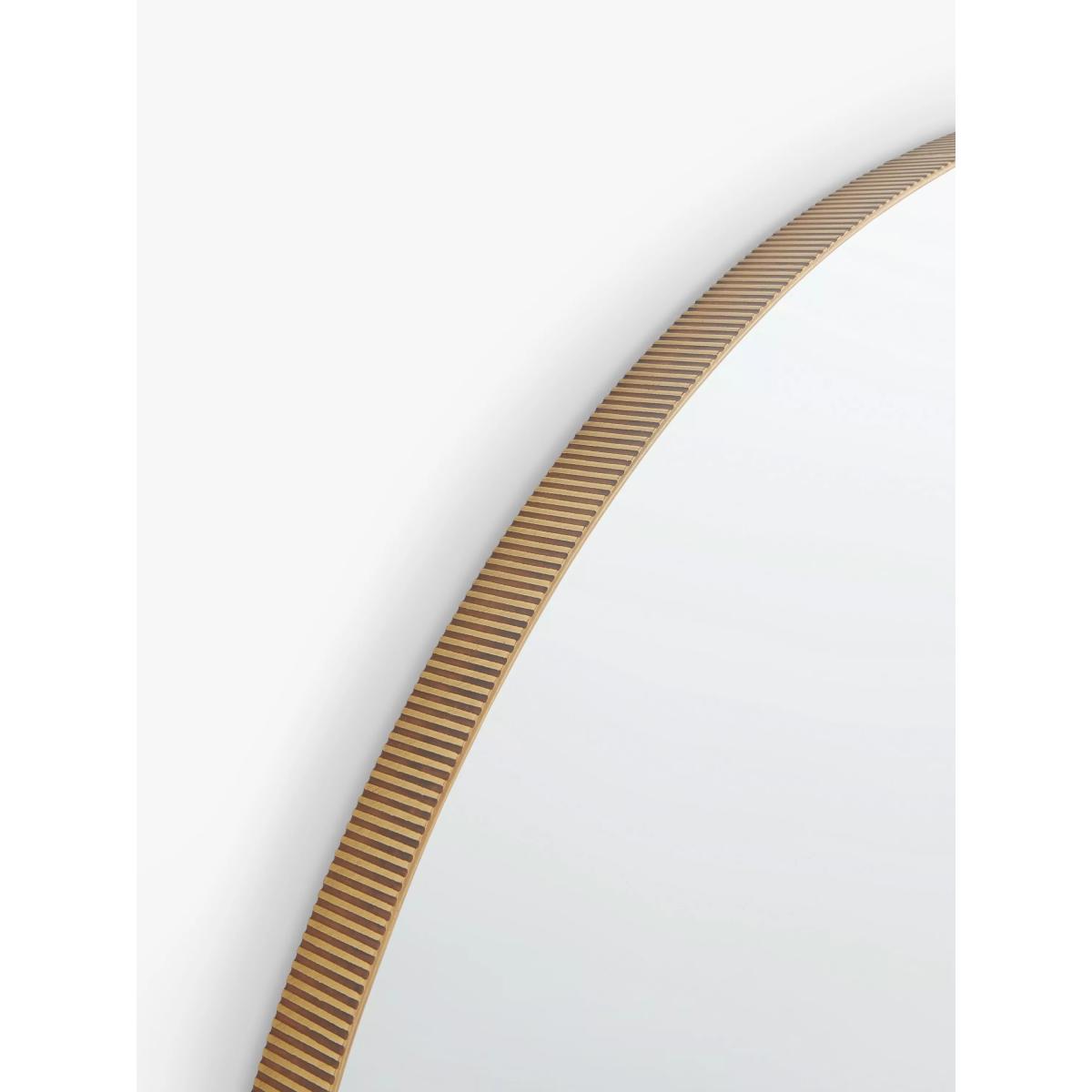 John Lewis Contemporary Ribbed Metal Frame Round Mirror, Gold – image 2