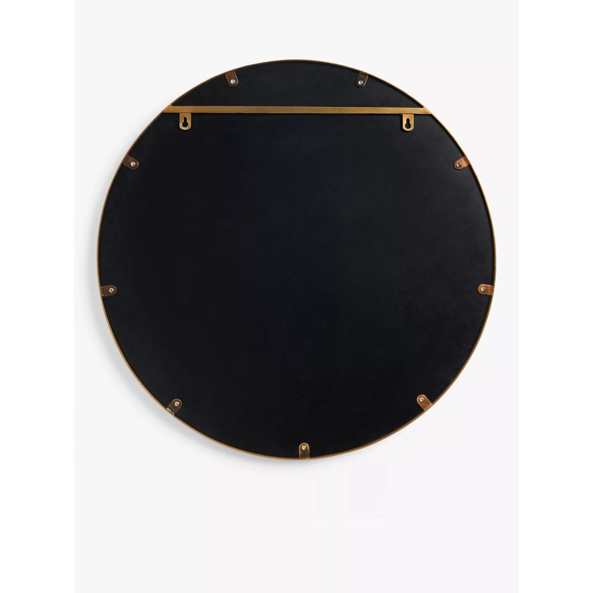John Lewis Contemporary Ribbed Metal Frame Round Mirror, Gold – image 4