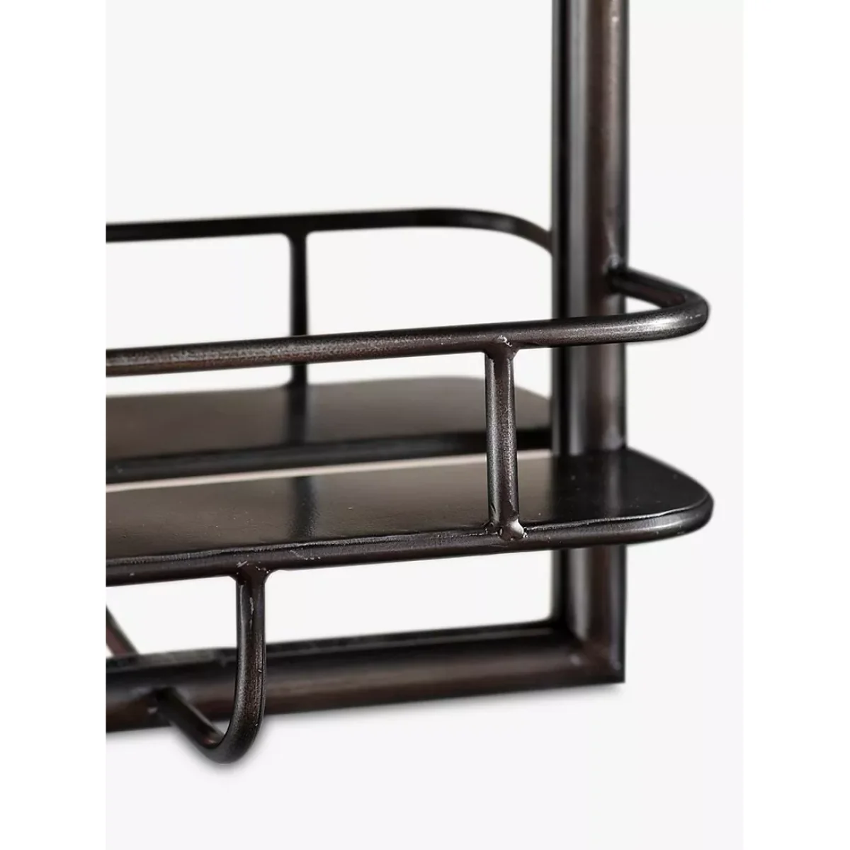 Gallery Direct Metal Frame Shelf & Rectangular Wall Mirror, 48 x 30cm, Black – image 2