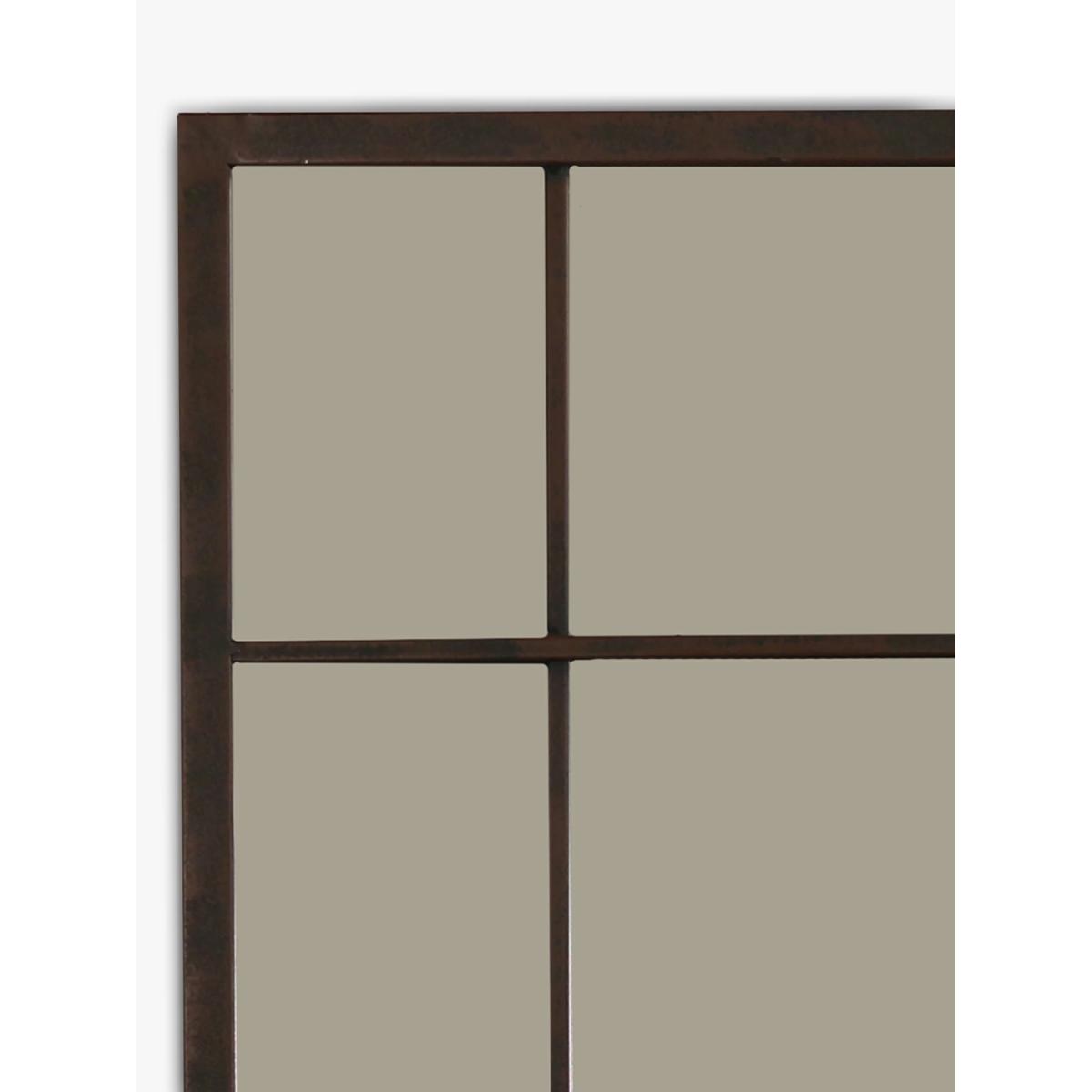 One.World Portia Rectangular Iron Frame Window Wall Mirror, 140 x 90cm, Black – image 2