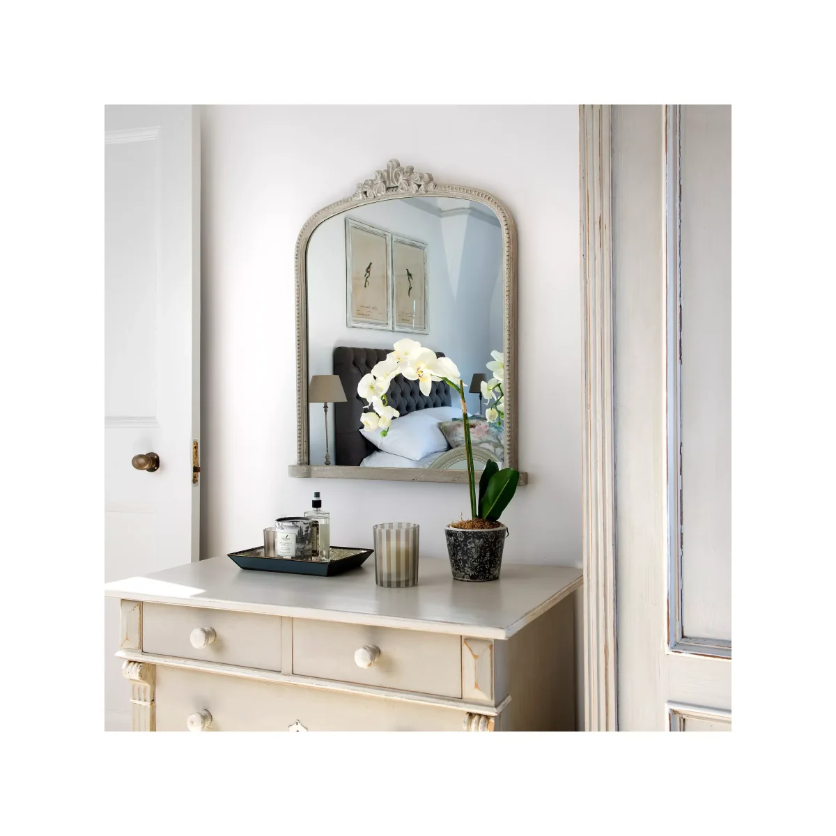 One.World Wilton Wood Dormer Wall Mirror, 84 x 70cm, Ash Brown – image 2