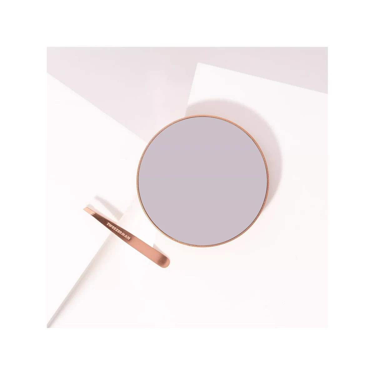 Tweezerman Rose Gold Mini Slant Tweezer & Mirror – image 3