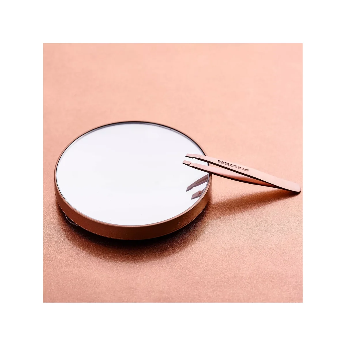 Tweezerman Rose Gold Mini Slant Tweezer & Mirror – image 4
