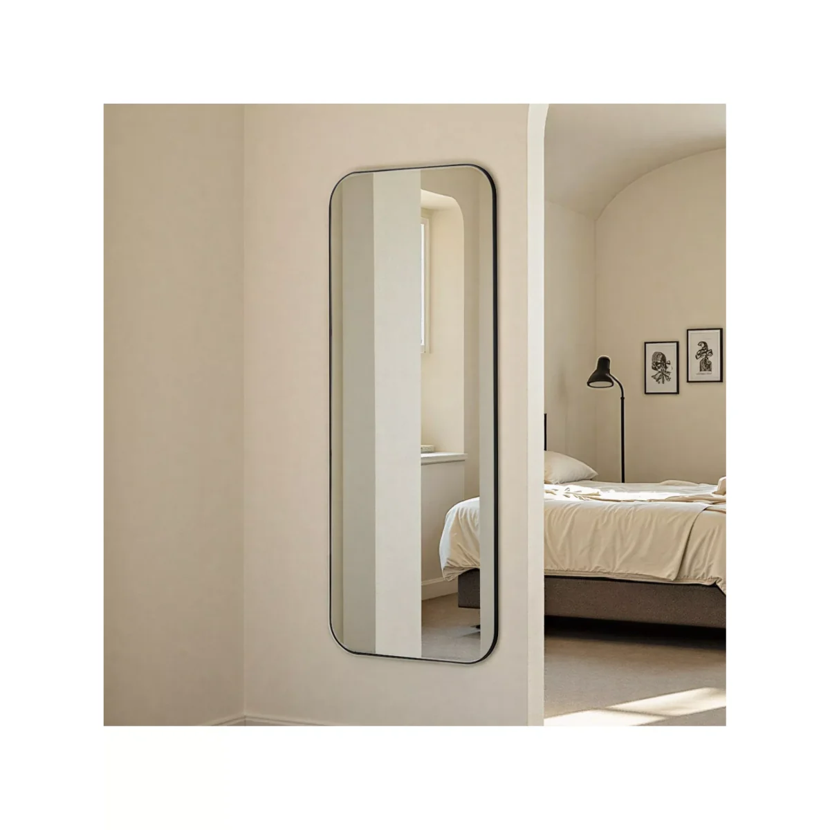 Harstad Full Length Wall Mirror, 150 x 60cm, Black – image 2