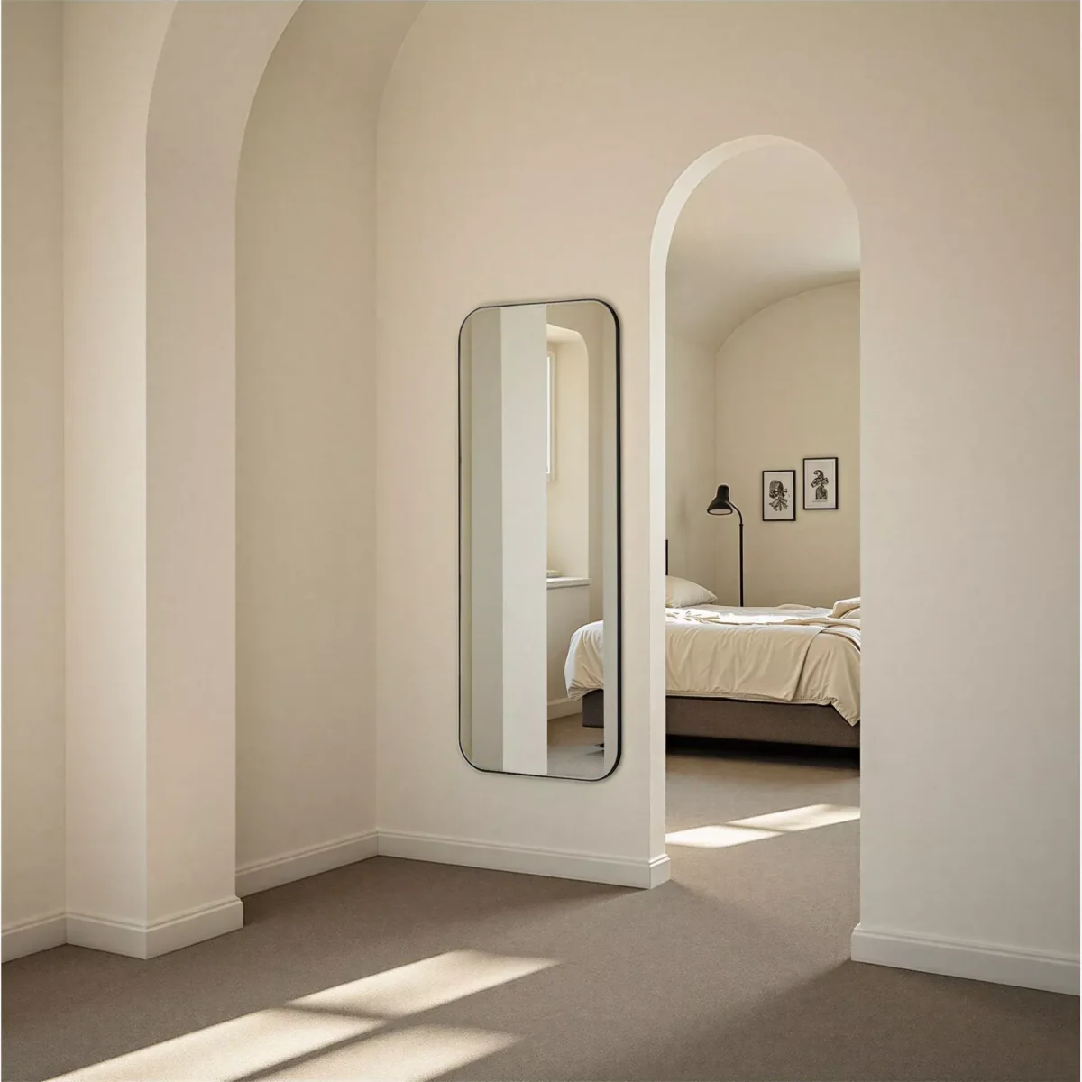 Harstad Full Length Wall Mirror, 150 x 60cm, Black – image 1
