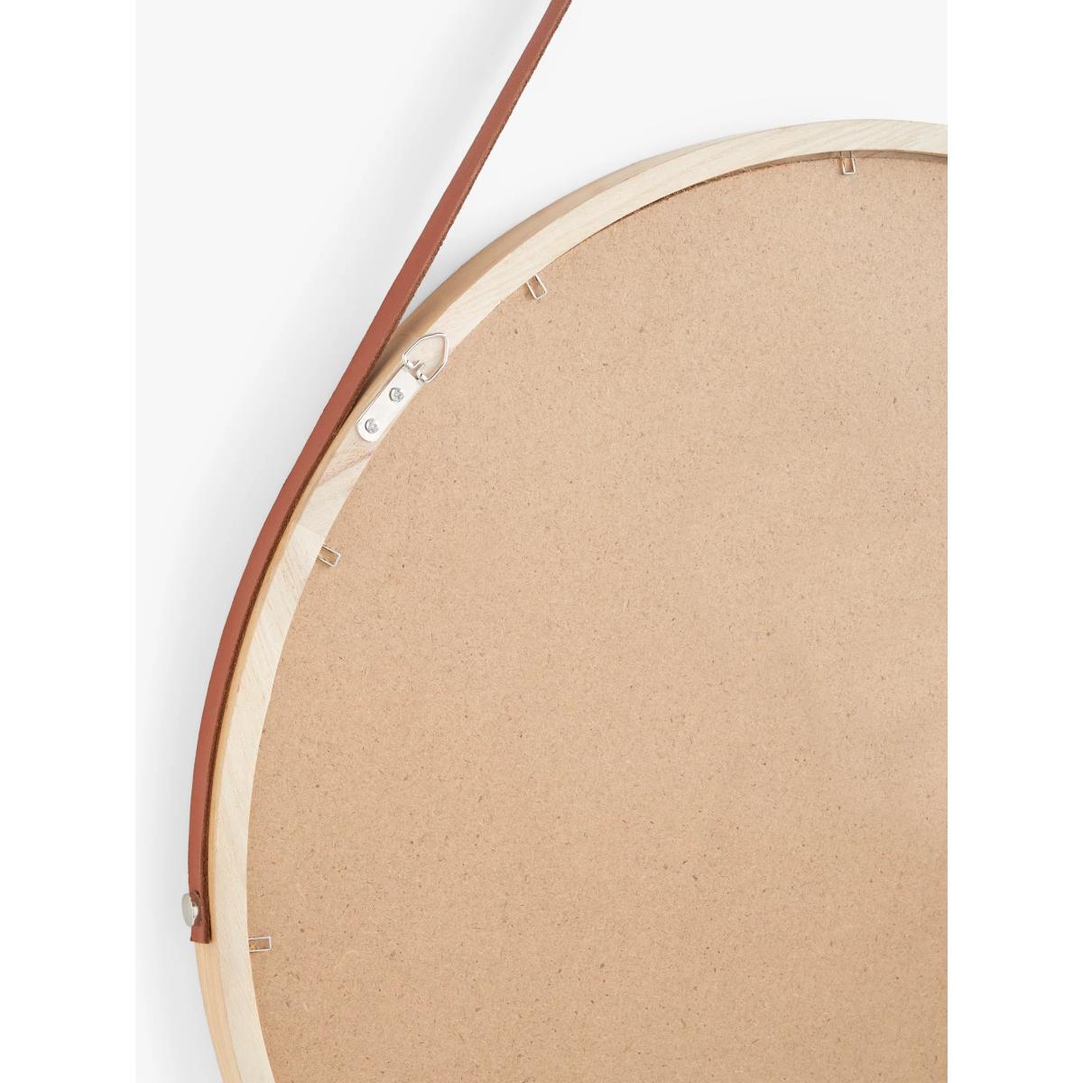 John Lewis ANYDAY Wood Frame Round Hanging Wall Mirror, 55cm, Natural – image 4