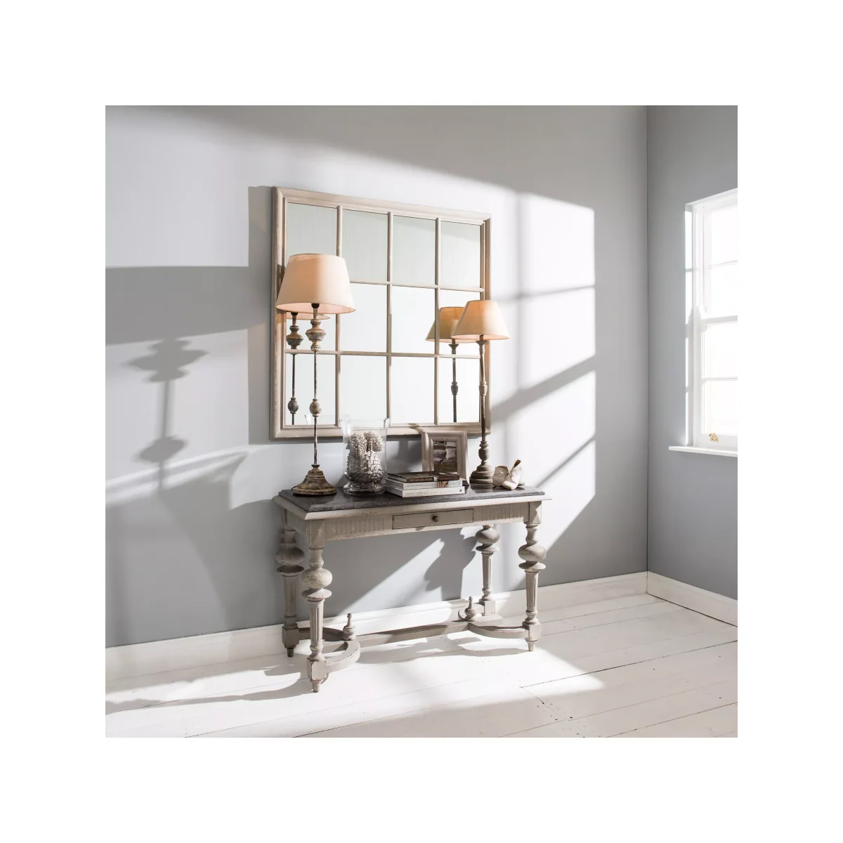One.World Wilton Rectangular Wood Window Wall Mirror, 120 x 120cm – image 3