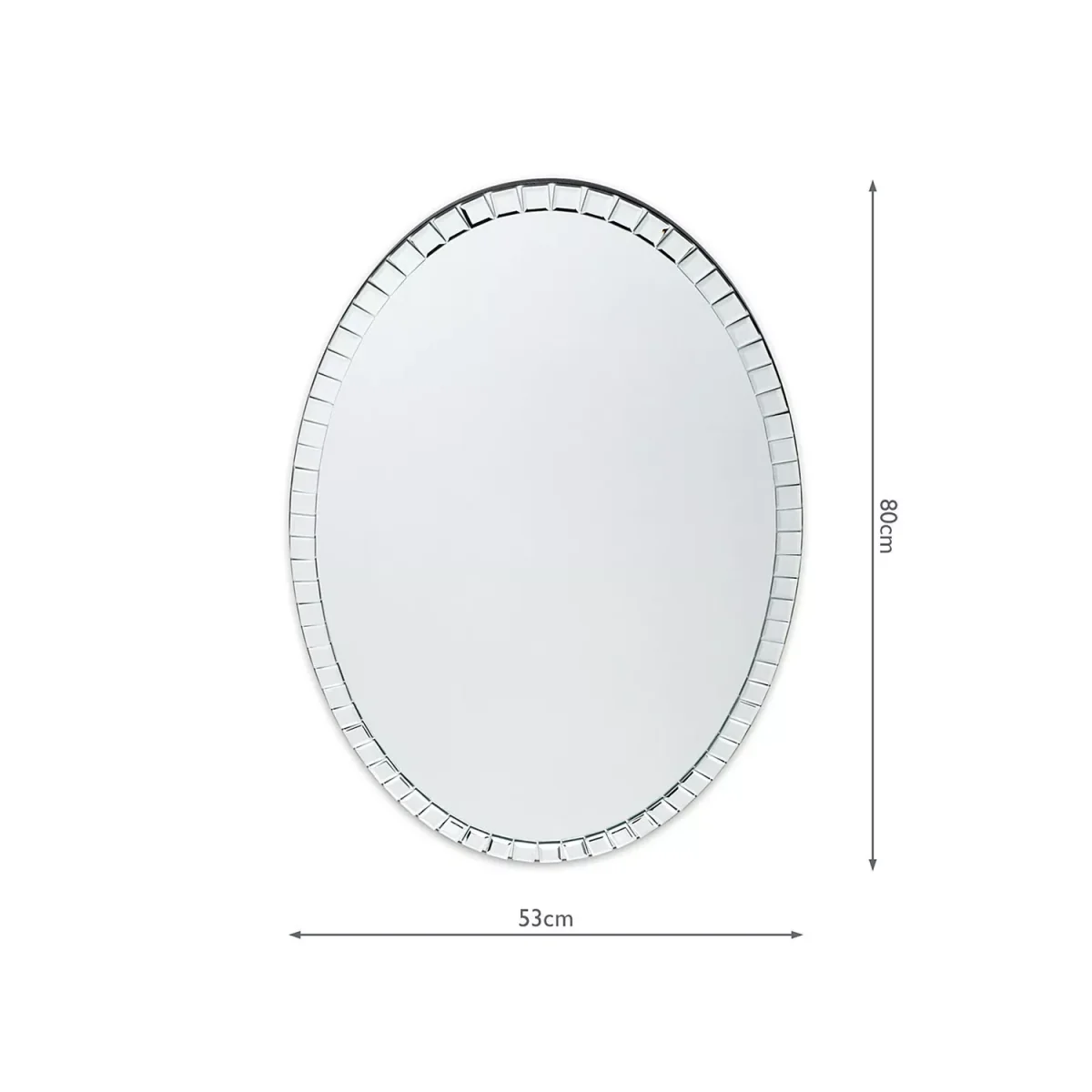 Laura Ashley Marcella Oval Glass Wall Mirror, 80 x 53cm, Clear – image 2