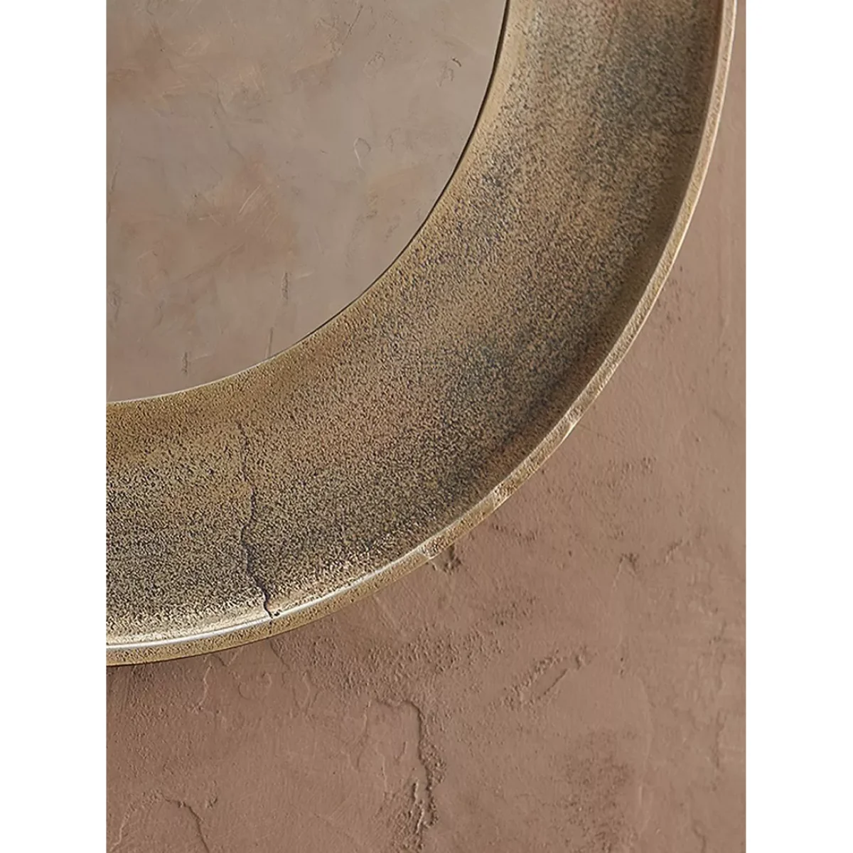 Nkuku Yakira Round Wall Mirror, Antique Brass – image 2