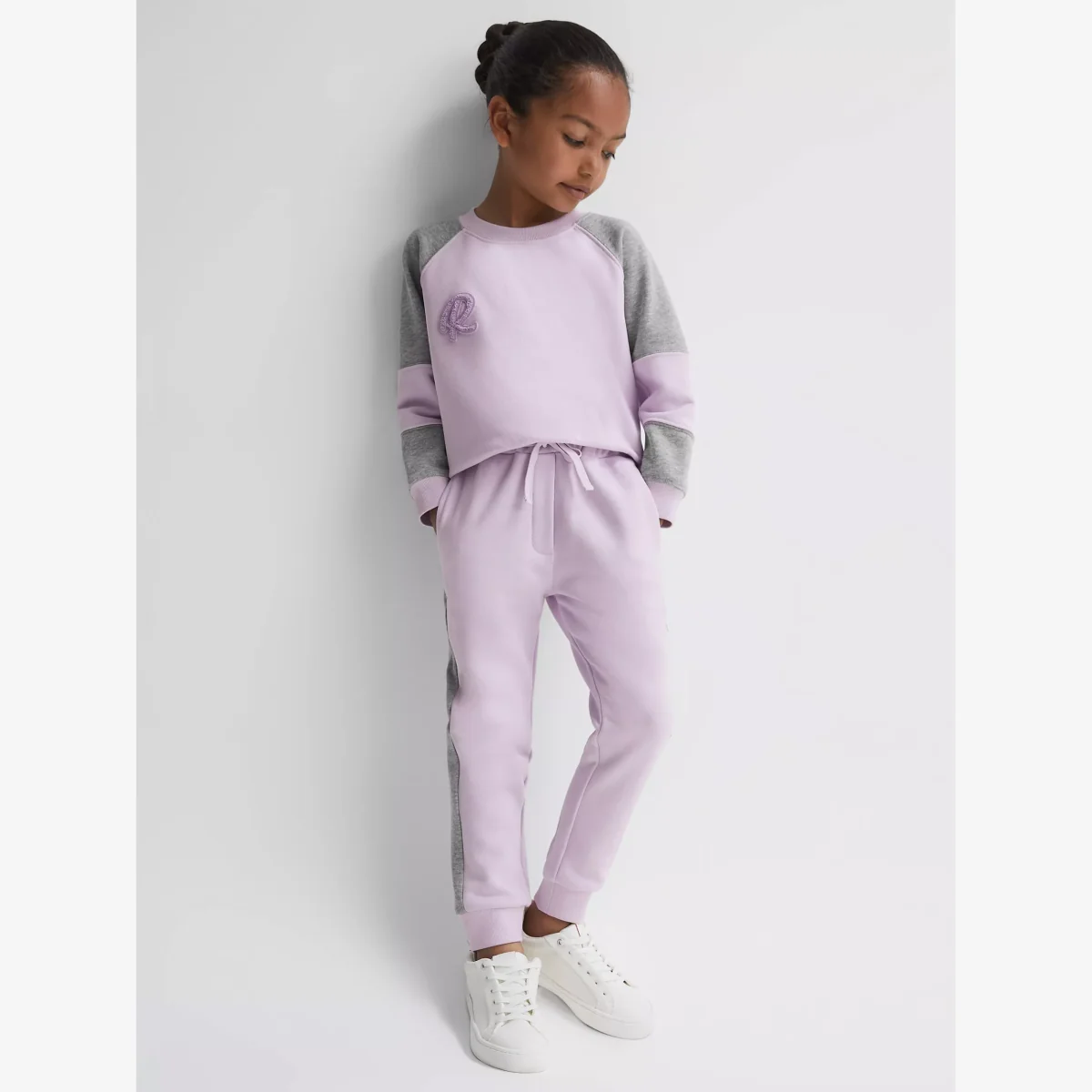 Reiss Kids' Mirror Logo Joggers, Lilac – image 1