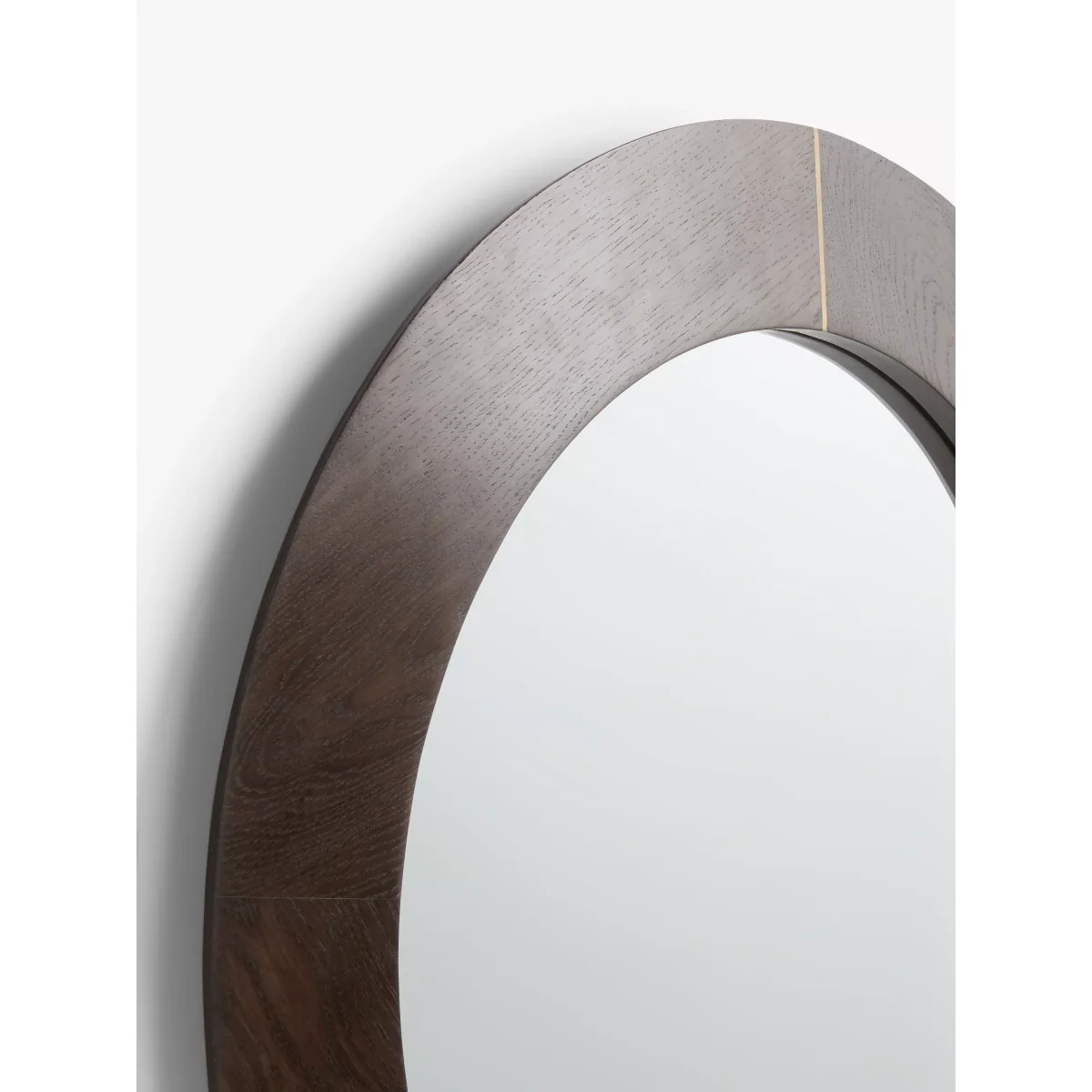 John Lewis + Swoon Franklin Round Wood Wall Mirror, 75cm, Natural/Gold – image 3
