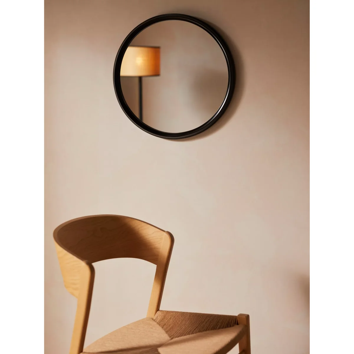 John Lewis Timeless Round Wall Mirror, 51.5cm, Black – image 2