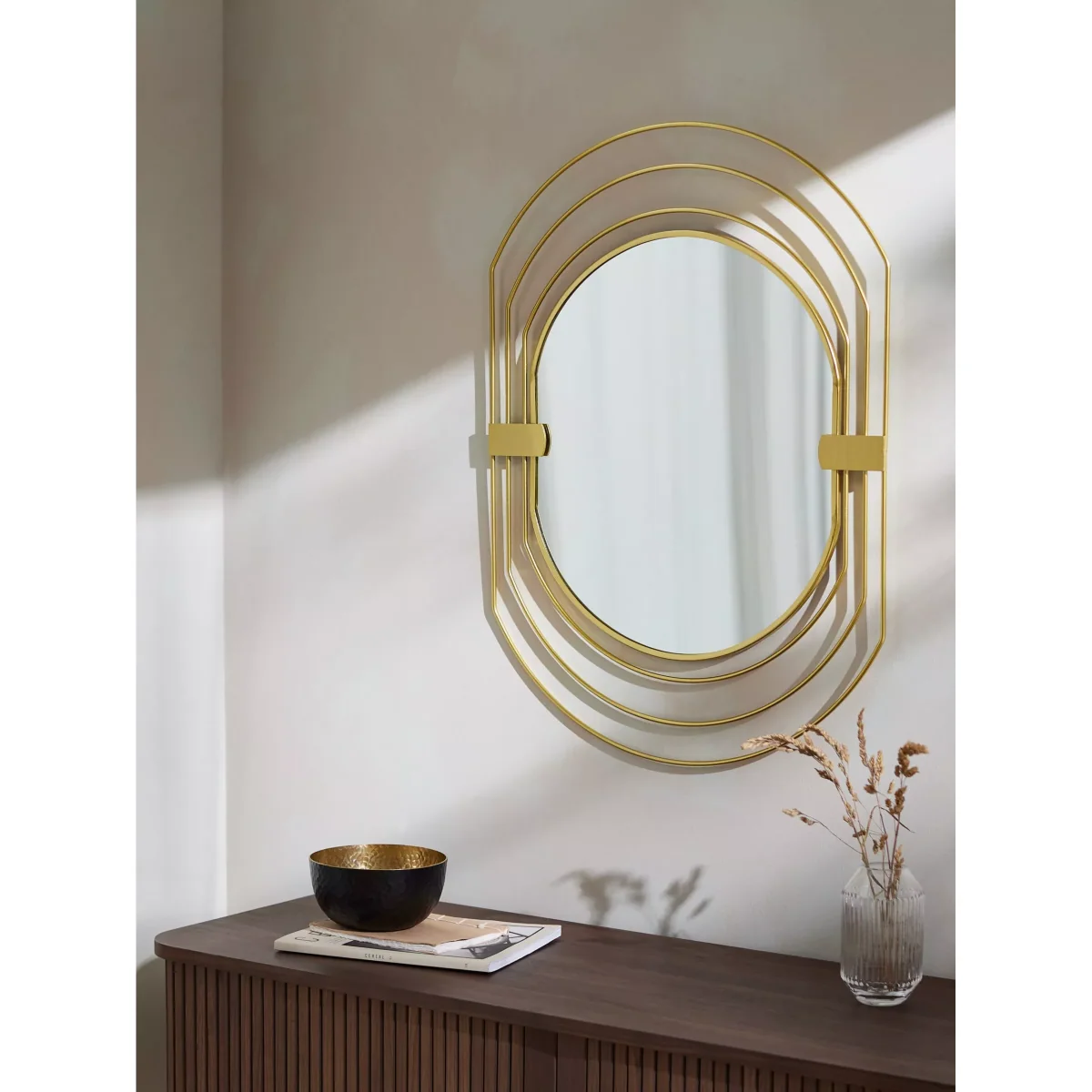 John Lewis Spiral Metal Wall Mirror, 76cm, Gold – image 2