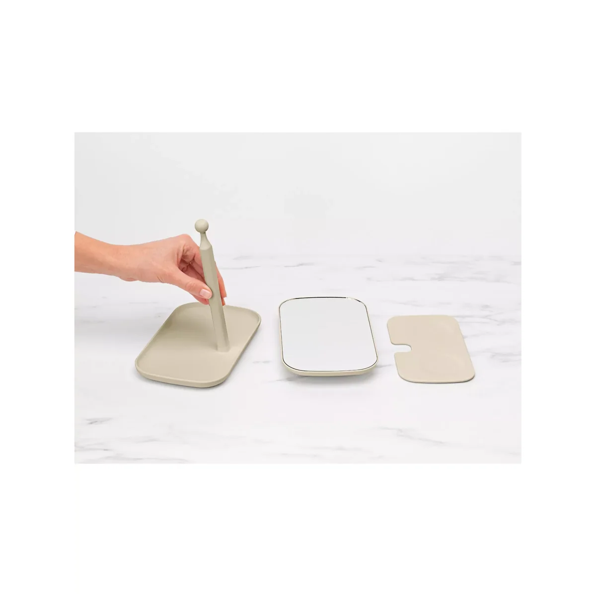 Brabantia ReNew Mirror with Storage Tray, Soft Beige – image 4