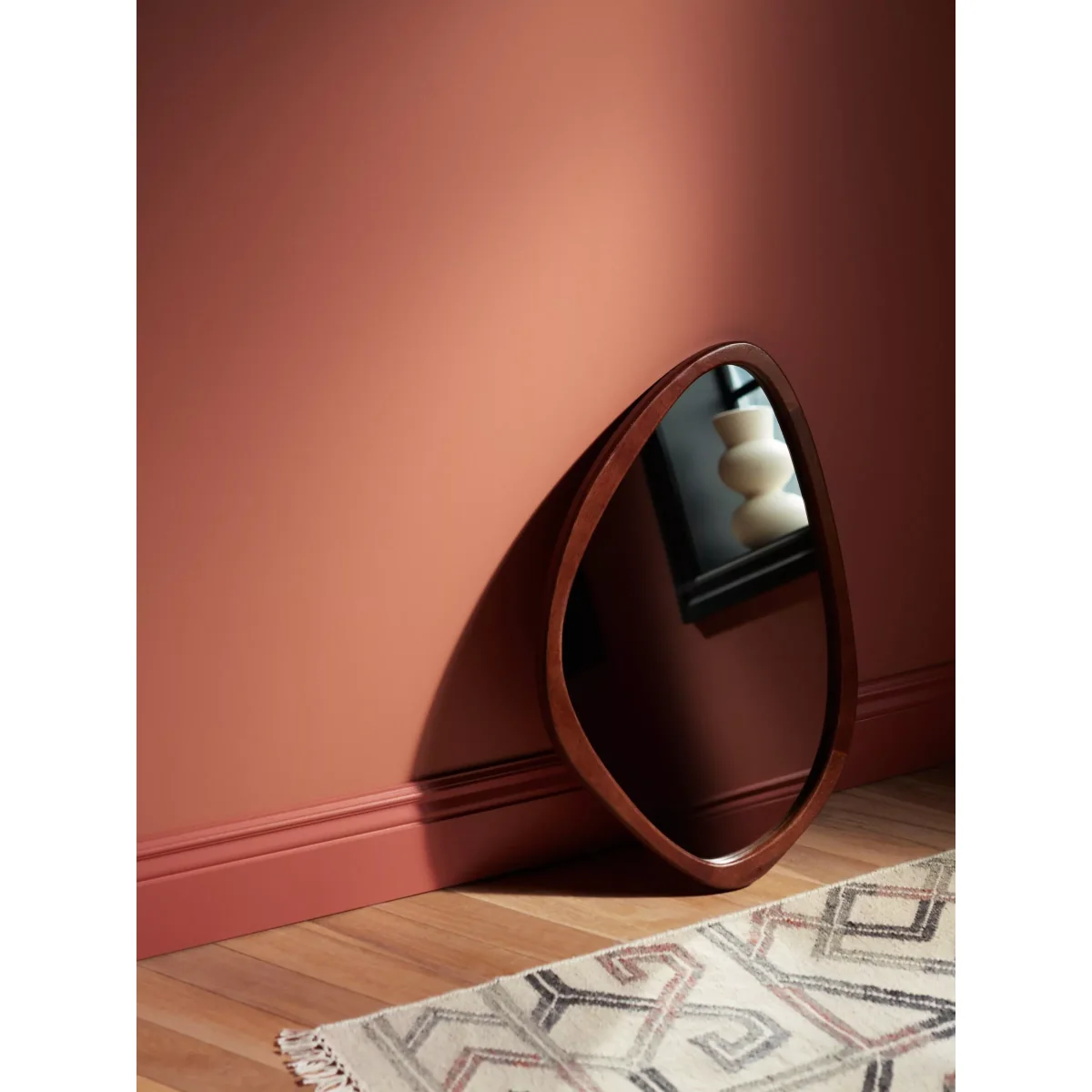 John Lewis Mid Century Oval Wood Wall Mirror, 71 x 47cm, Walnut – image 2