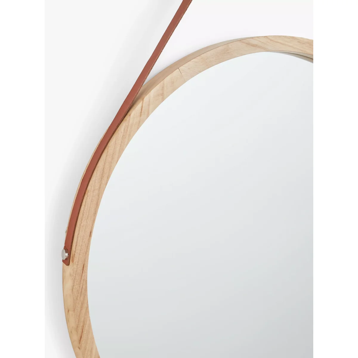 ANYDAY John Lewis & Partners Wood Frame Round Hanging Mirror, 55cm, Natural – image 2