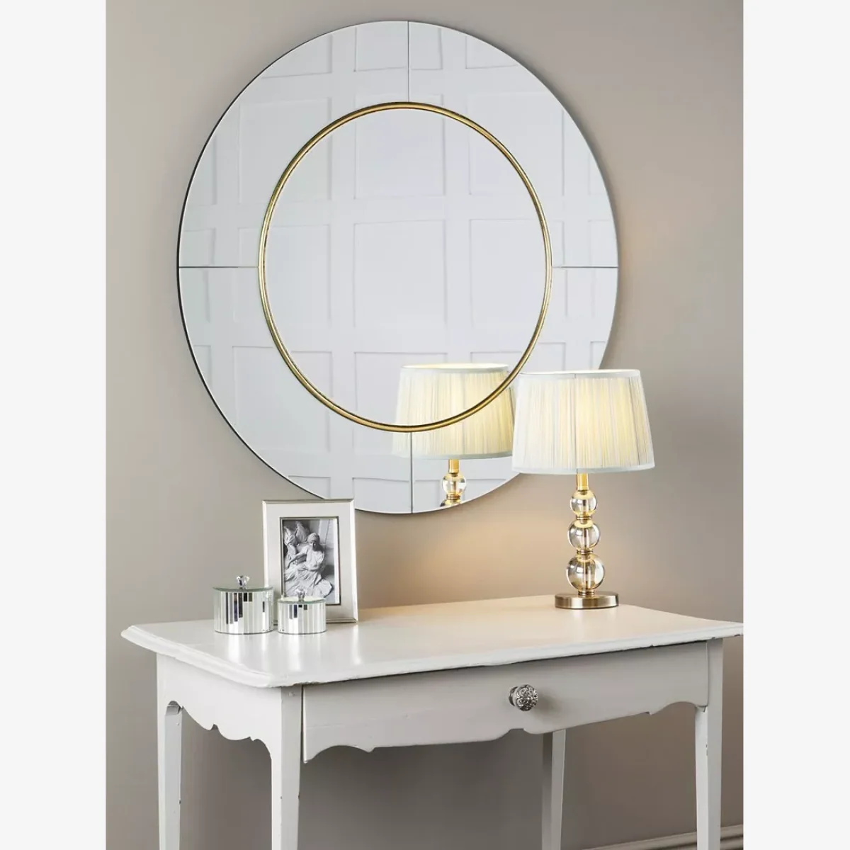 Laura Ashley La Maya Round Glass Wall Mirror, Bronze/Clear – image 1