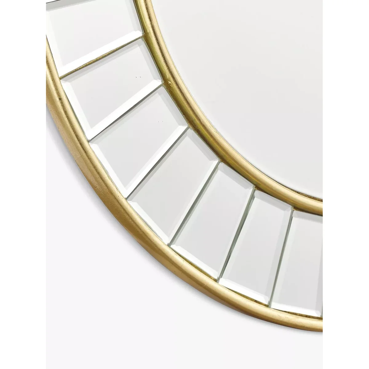 Laura Ashley Clemence Bevelled Glass Round Wall Mirror, Gold/Clear – image 3