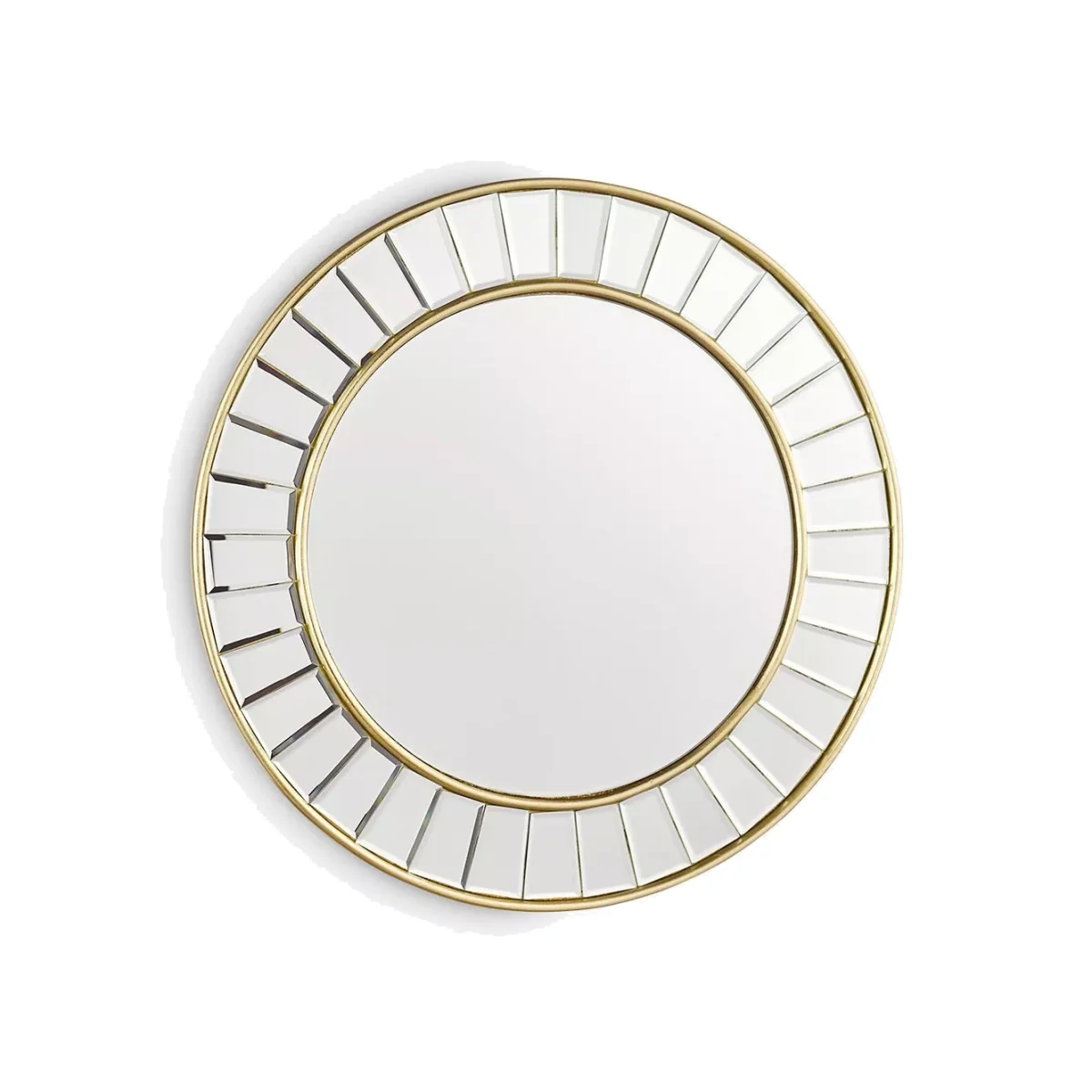 Laura Ashley Clemence Bevelled Glass Round Wall Mirror, Gold/Clear – image 1