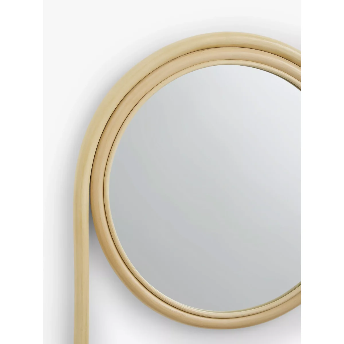 John Lewis Rattan Round Wall Mirror with Hanging Hooks, 40cm, Natural – image 2