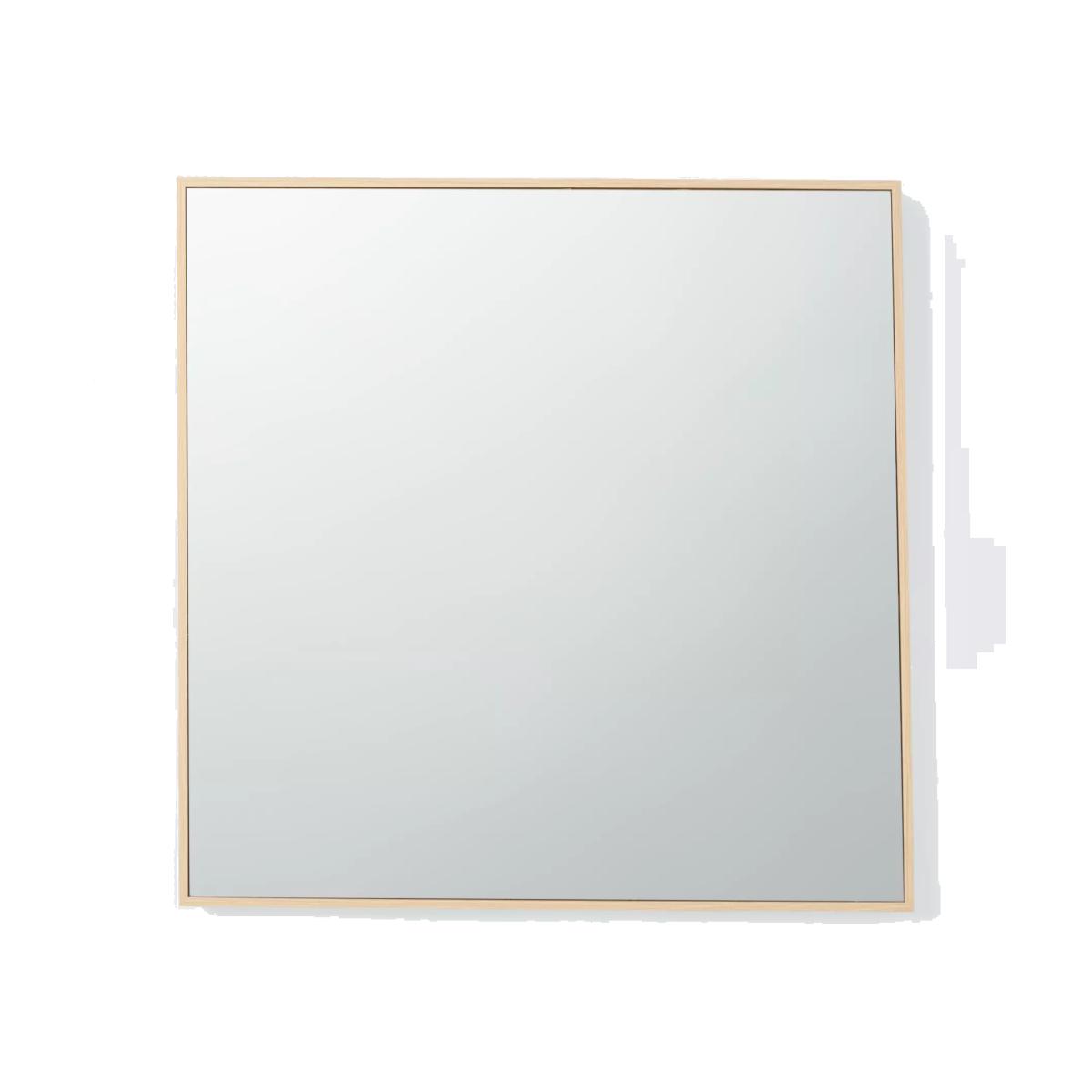 John Lewis ANYDAY Wood-Effect Square Wall Mirror, 55 x 55cm, Natural – image 1