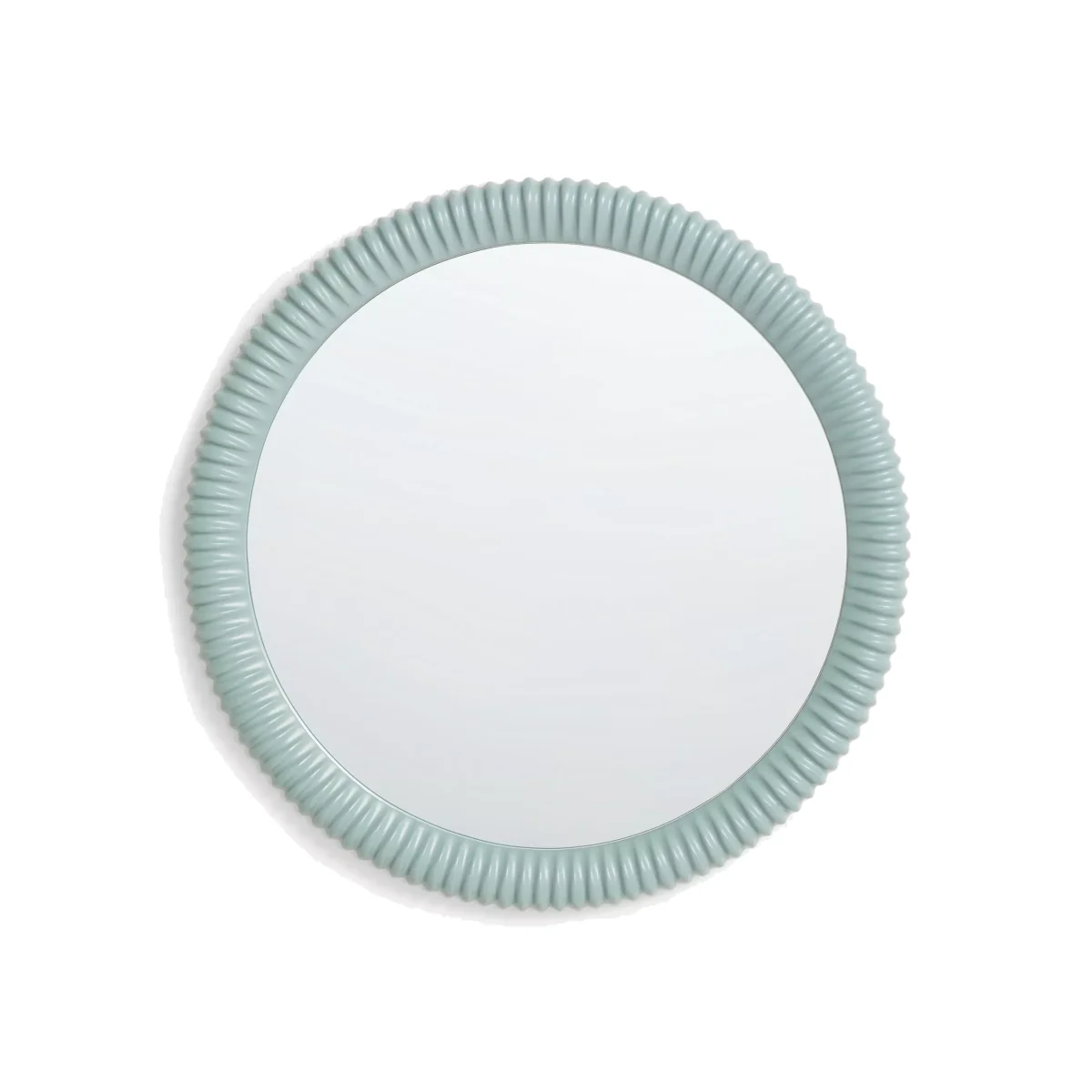 John Lewis Ribbed Round Wall Mirror, 73cm, Light Blue – image 1