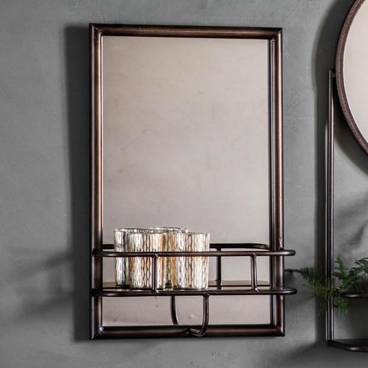 Milton Small Rectangle Wall Mirror - Bronze – image 1