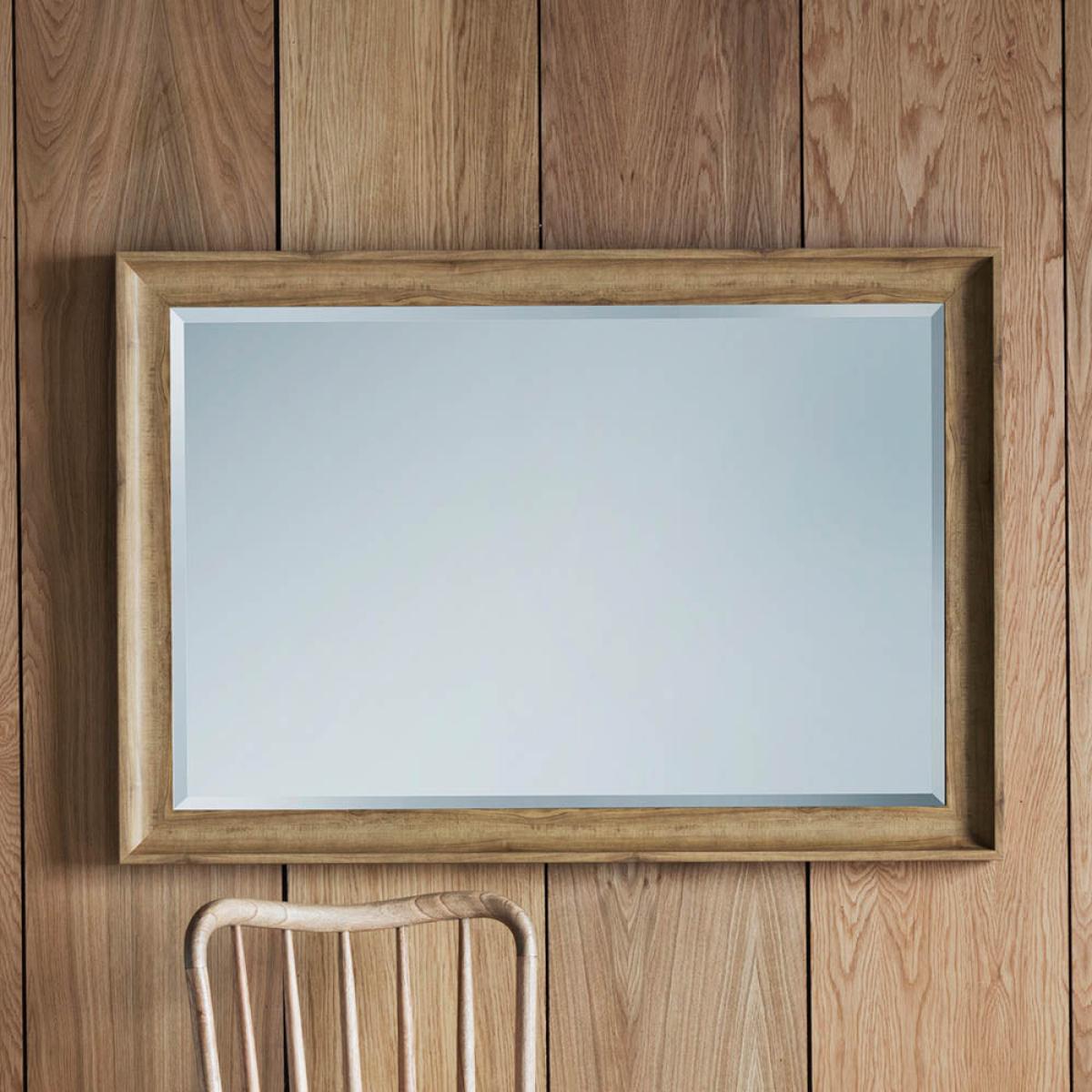 Fraser Large Rectangle Wall Mirror - Light Wood – image 1