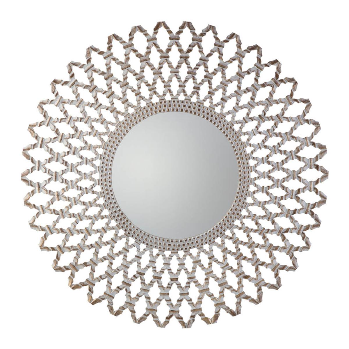 Bharta Large Round Wall Mirror - Light Wood – image 2