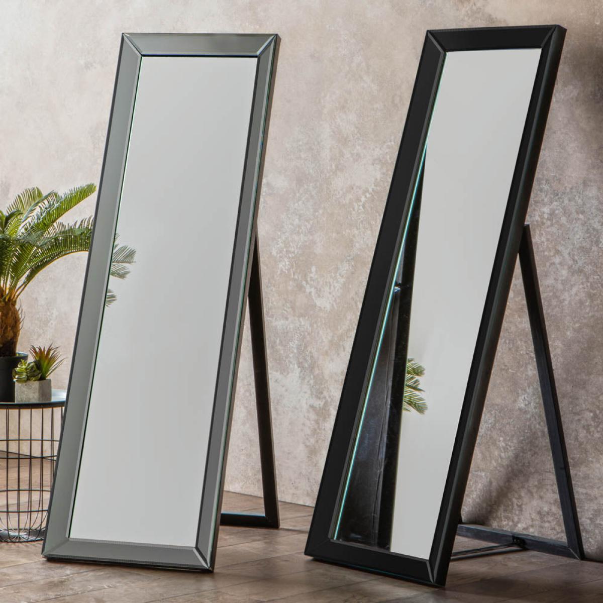 Luna Extra Large Rectangle Cheval Mirror - Black – image 1