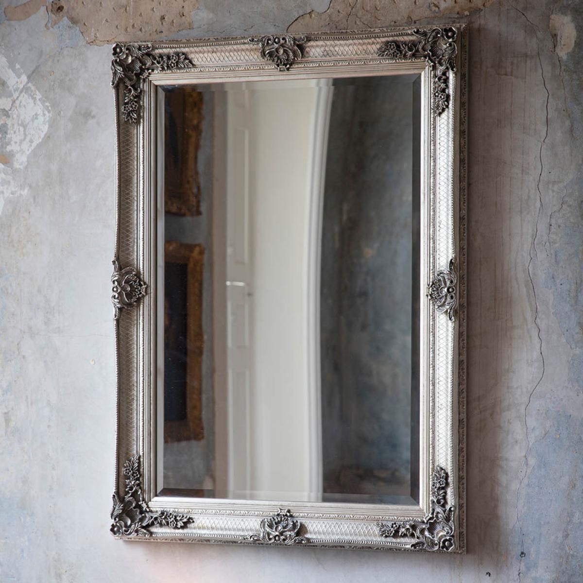 Abbey Medium Rectangle Wall Mirror - Silver – image 1