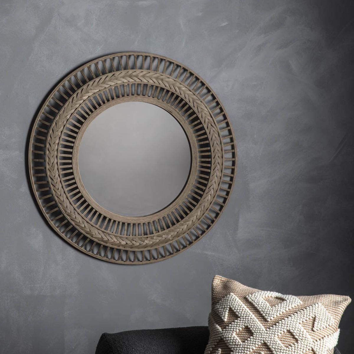 Zenica Medium Round Wall Mirror - Grey – image 1