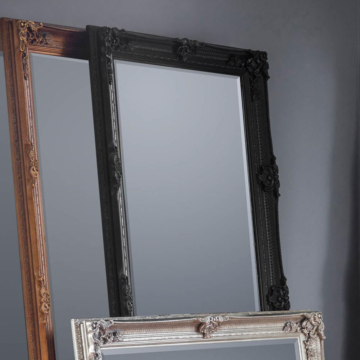 Abbey Extra Large Rectangle Leaner Mirror - Black – image 2