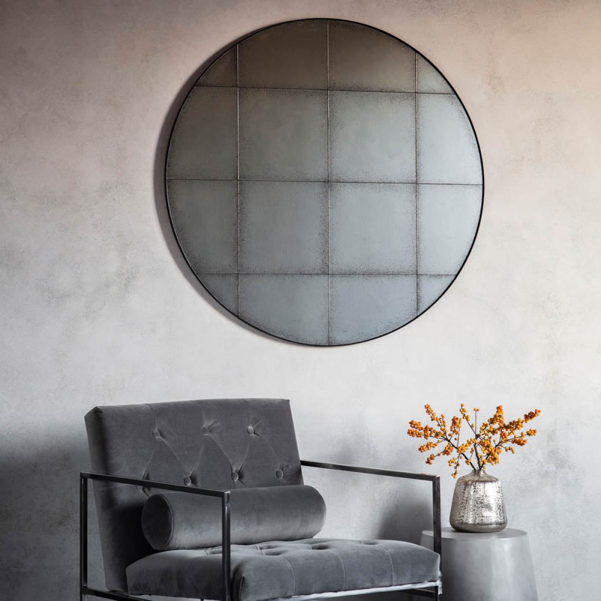 Boxley Medium Round Wall Mirror - Brown – image 4